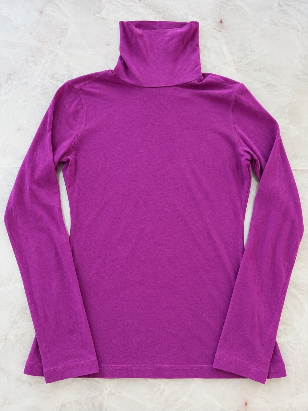 J.Crew Tissue T Turtleneck Long Sleeve Purple 100% Cotton Small